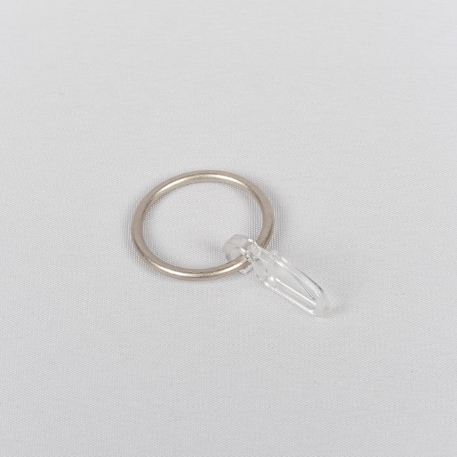 Кольца для карниза CLASSIC Ø19мм с крючками цвет светлого матового серебра
