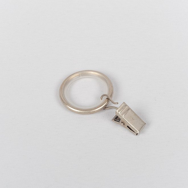 Кольца для карниза MODERN с зажимами Ø16мм цвет светлого матового серебра