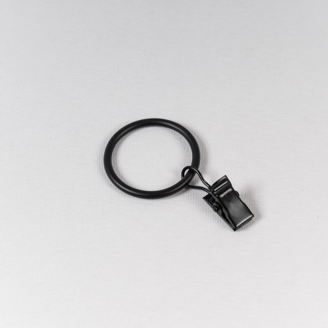Кольца для карниза CLASSIC Ø19мм, с зажимами цв. чёрный