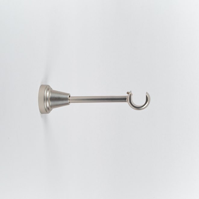 Holder for curtain rod NOVA L14cm and L20cm, Ø19mm single bright matte silver colour