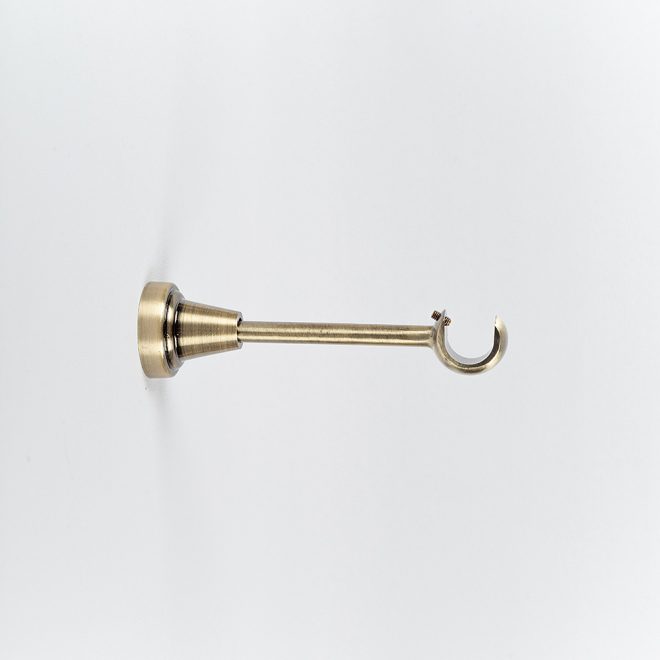 Holder for curtain rod NOVA L14cm and L20cm, Ø19mm single bright aged gold colour