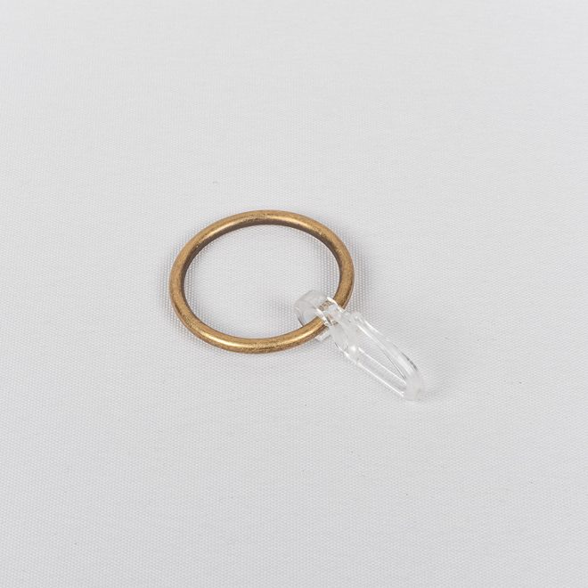 Curtain rings CLASSIC Ø19mm with hooks bright aged gold colour.