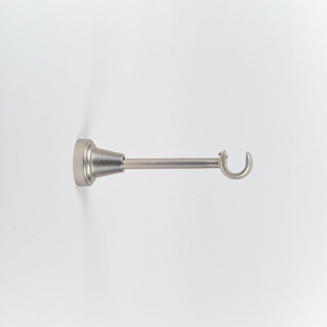 Holder for curtain rod GRAL L14cm or L20cm Ø16mm single bright matte silver colour