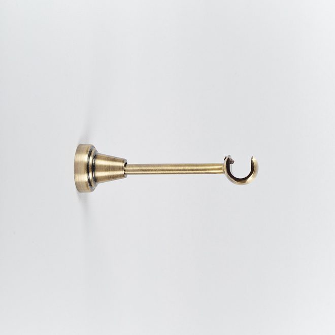 Holder for curtain rod GRAL L14cm or L20cm Ø16mm single bright aged gold colour