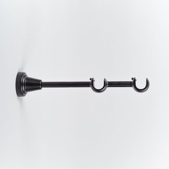 Holder for curtain rod GRAL L20cm Ø16-16mm double black colour.