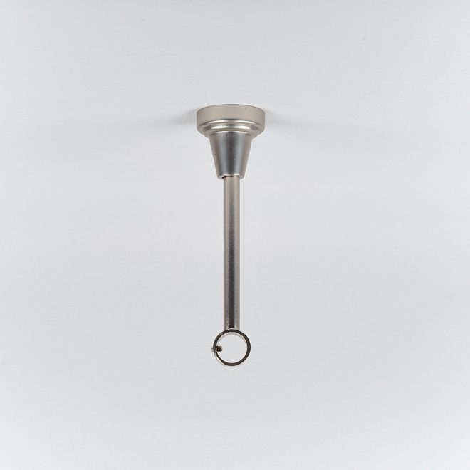 Holder for curtain rod PROSTY H14,5cm Ø16mm to the ceiling single bright matte silver colour
