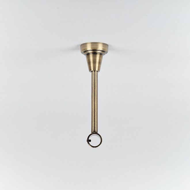 Holder for curtain rod PROSTY H14,5cm Ø16mm to the ceiling single bright aged gold colour
