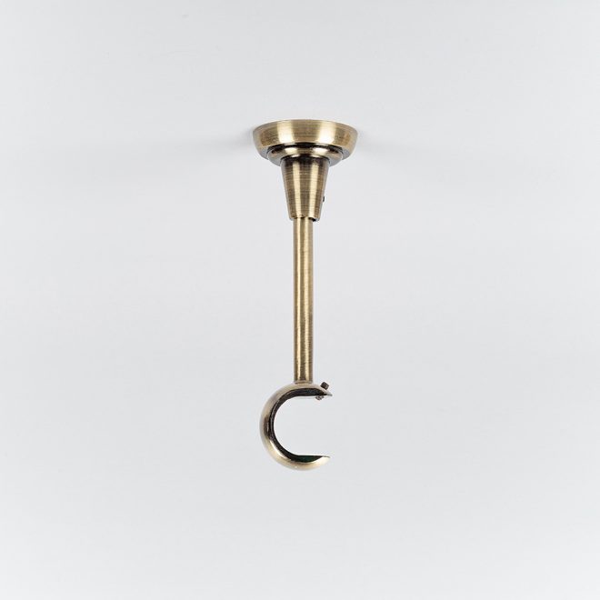Holder for curtain rod STYL L14cm or L20cm Ø25mm mural-ceiling single bright aged gold colour 2