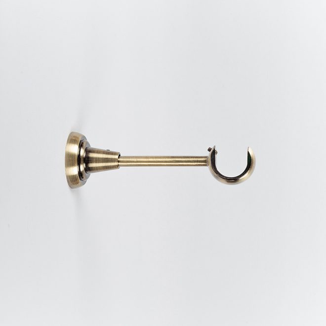 Holder for curtain rod STYL L14cm or L20cm Ø25mm mural-ceiling single bright aged gold colour