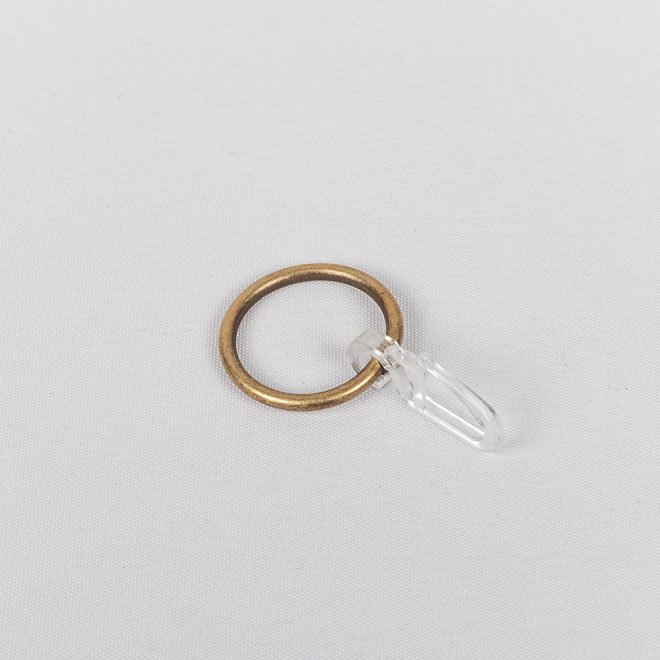 Curtain rings CLASSIC with hooks Ø16mm bright aged gold colour