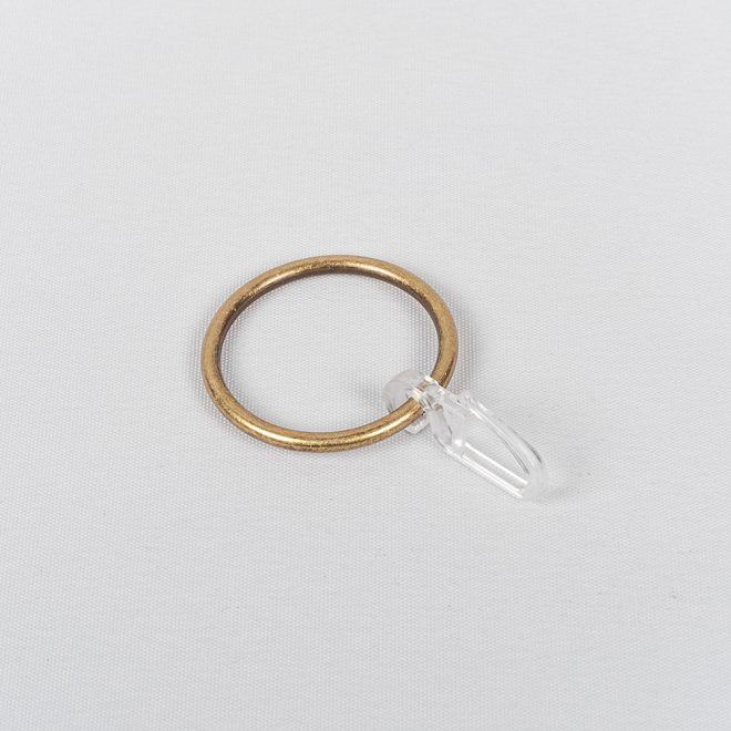 Curtain rings CLASSIC Ø25mm with hooks bright aged gold colour