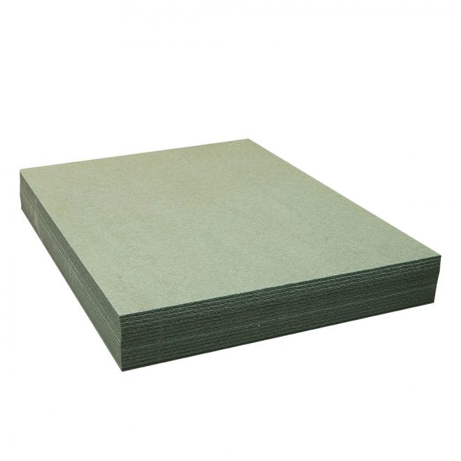 Soft wood fibreboard KONSTRUKTOR for floor levelling and thermal insulation green colour