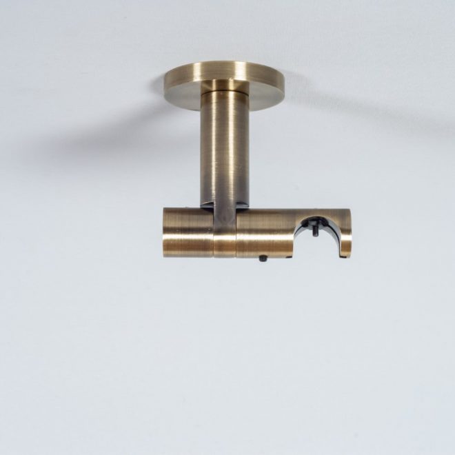 Holder for curtain rod ASPEN-NOVA H8.5cm L8cm Ø19mm to the ceiling single bright aged gold colour