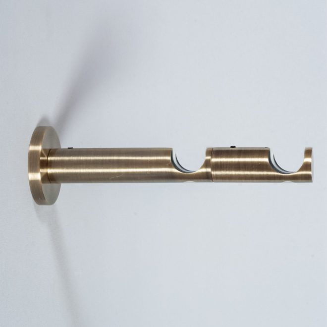 Holder for curtain rod ASPEN-NOVA L10,5-16,5cm Ø19-19mm double bright aged gold colour 1