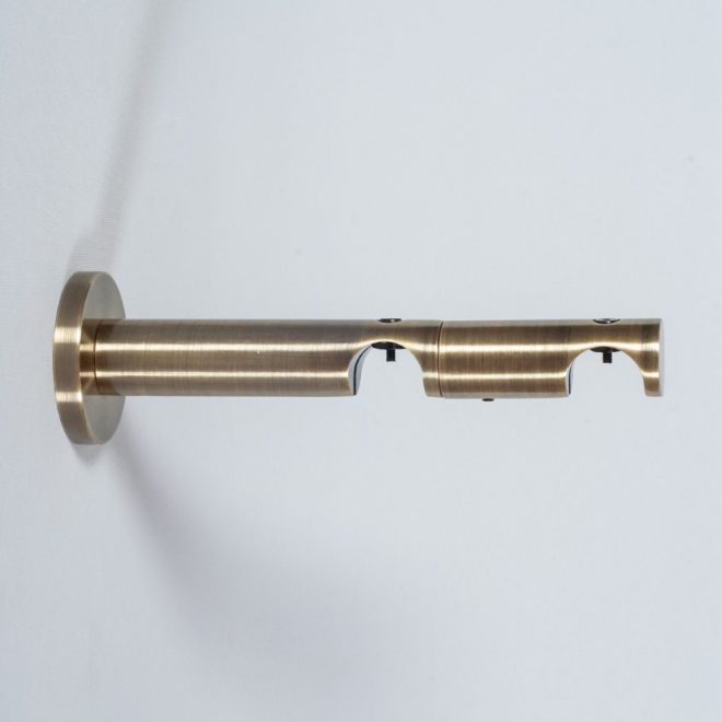 Holder for curtain rod ASPEN-NOVA L10,5-16,5cm Ø19-19mm double bright aged gold colour