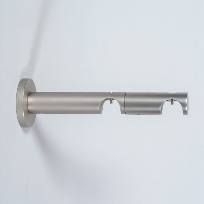 Holder for curtain rod ASPEN-NOVA L10,5-16,5cm Ø19-19mm double bright matte silver colour