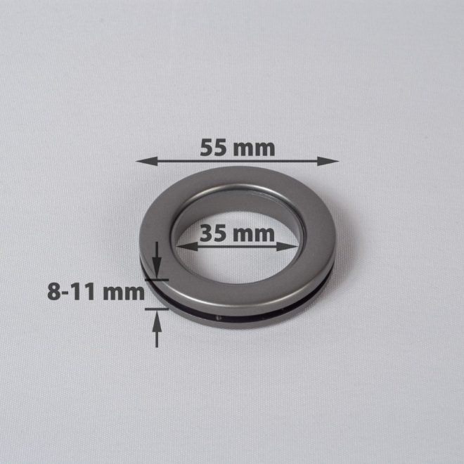 Compressible ring UNIVERSAL for the curtain tube Ø25-28mm graphite colour