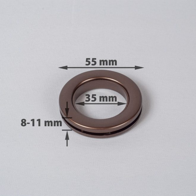 Compressible ring UNIVERSAL for the curtain tube Ø25-28mm matte brown colour
