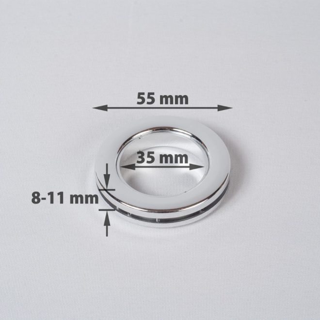 Compressible ring UNIVERSAL for the curtain tube Ø25-28mm shiny сhrome colour