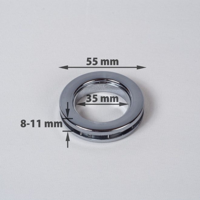 Compressible ring UNIVERSAL for the curtain tube Ø25-28mm titanium colour