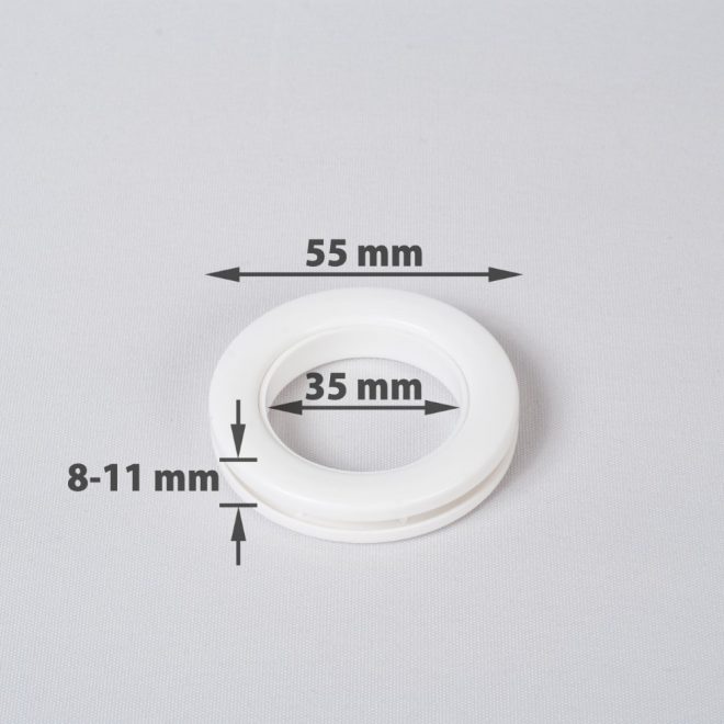 Compressible ring UNIVERSAL for the curtain tube Ø25-28mm white colour