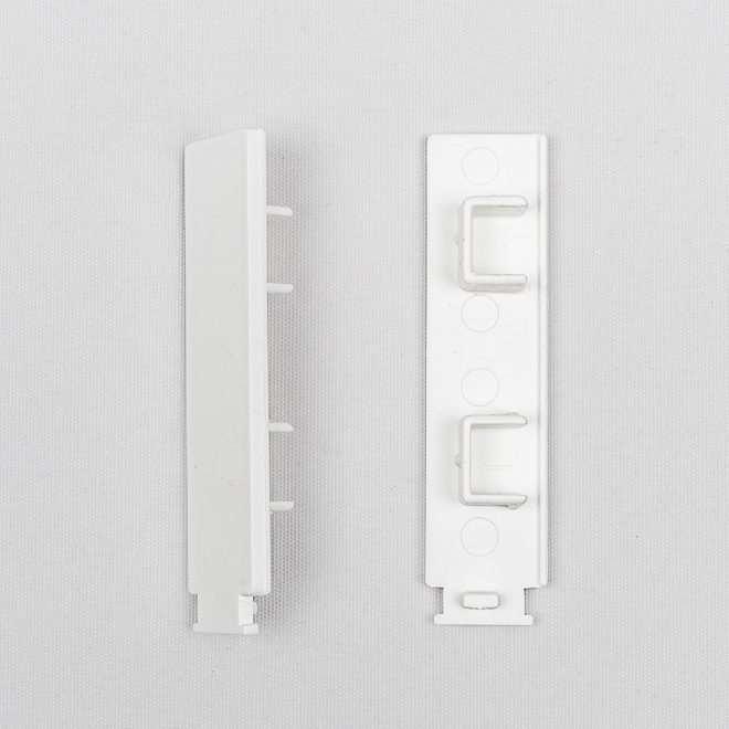 Endings for ceiling mounted curtain rail HK 2 rails, left and right side, white colour