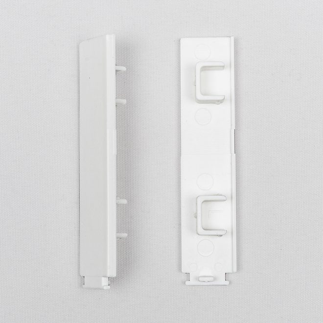 Endings for ceiling mounted curtain rail HK 3 rails, left and right side, white colour